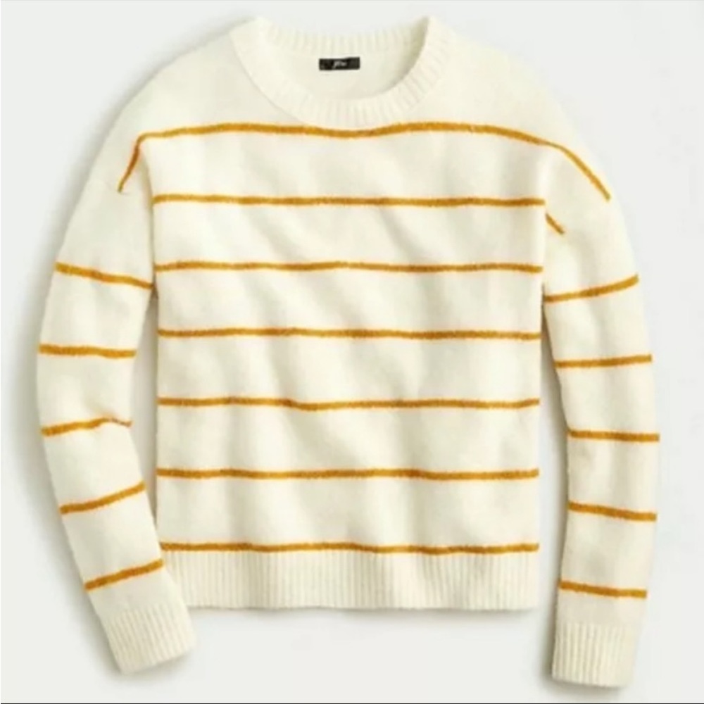 J.crew Stripe Crewneck Alpaca Sweater NWOT